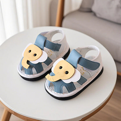 Toddler Boys Girls Cute Dinosaur Anti-Slip Sandals Summer Soft Sole Closed Toe Flats Walking Shoes for Baby Infant Kids