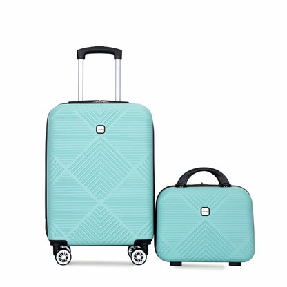 2Piece Luggage Sets ABS Lightweight Suitcase, Spinner Wheels,Spacious and Tidy Inner Storage Space, Adjustable Pull Rod
