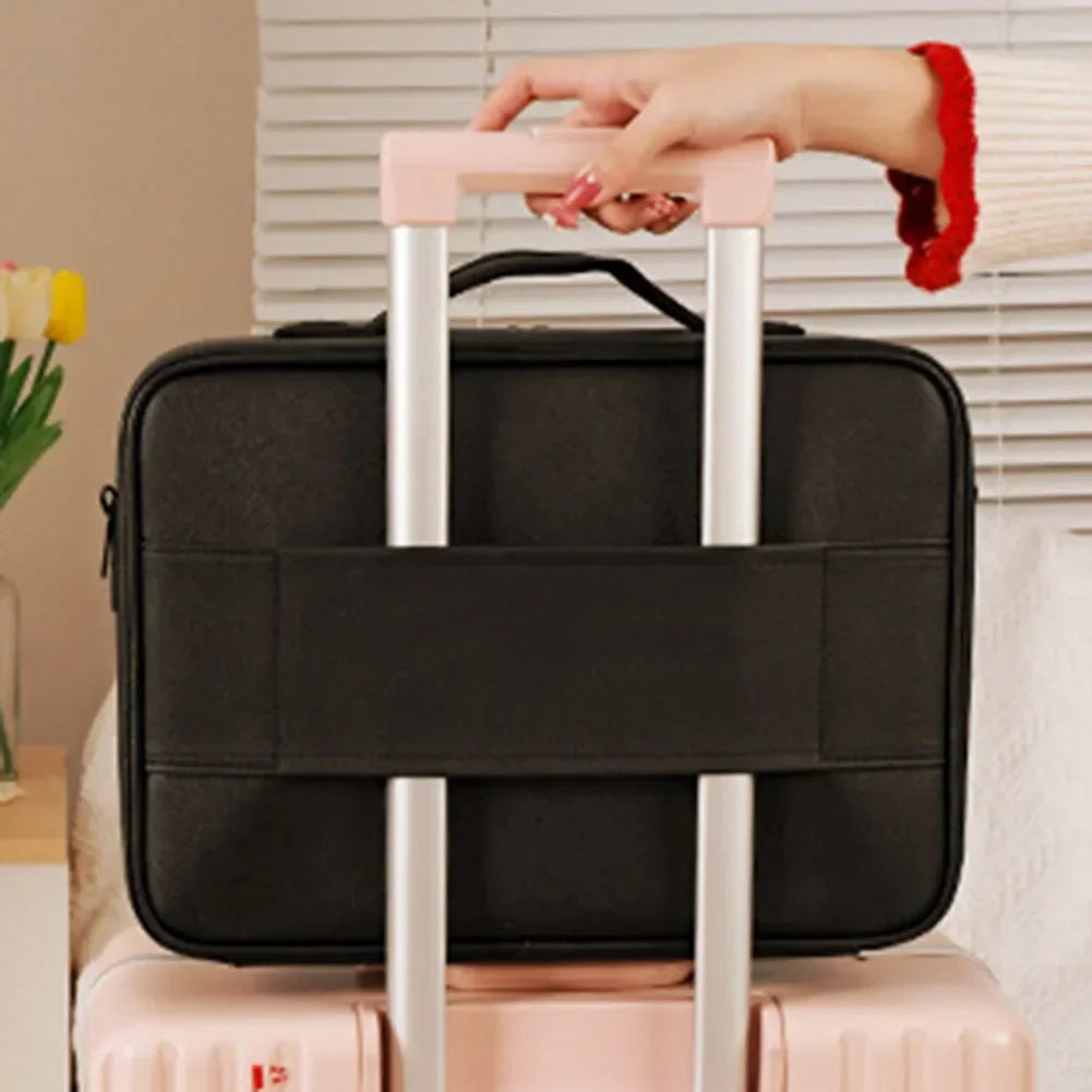 Women Smart LED Cosmetic Case with Mirror Cosmetic Bag Large Capacity Fashion Portable Storage Bag Travel Makeup Bags for ladies