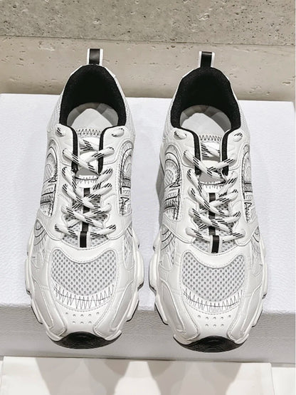 Spring Summer Outdoors Fashion Casual B20 Low-top Flat Bottom Shoes Men's Round Toe Breathable Net Cloth Lace-Up Anti-Skid Shoes