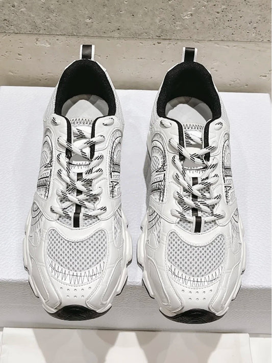 Spring Summer Outdoors Fashion Casual B20 Low-top Flat Bottom Shoes Men's Round Toe Breathable Net Cloth Lace-Up Anti-Skid Shoes