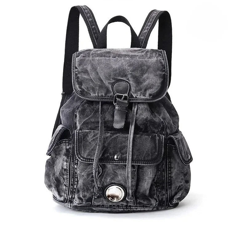 Fashion Casual Denim Women Backpack Large Capacity Jean Bag Teenage Girls School Shoulder Bag Female Backpack