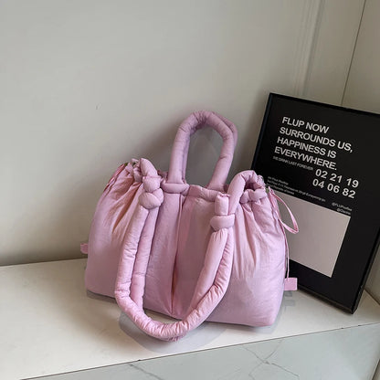 Puffer Tote Bag Lightweight Puffy Handbag Large Capacity Hobo Bag Pillow Shopper Bag for Women Work Shopping Travel