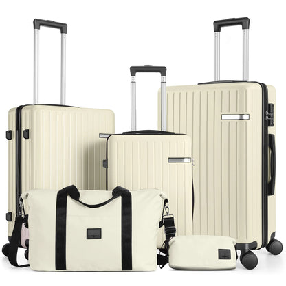 Carry on Luggage Sets 5 Piece ABS PC Suitcases with Wheels Hardshell 20/24/28 inch Luggage with Duffel Bag Travel Bag