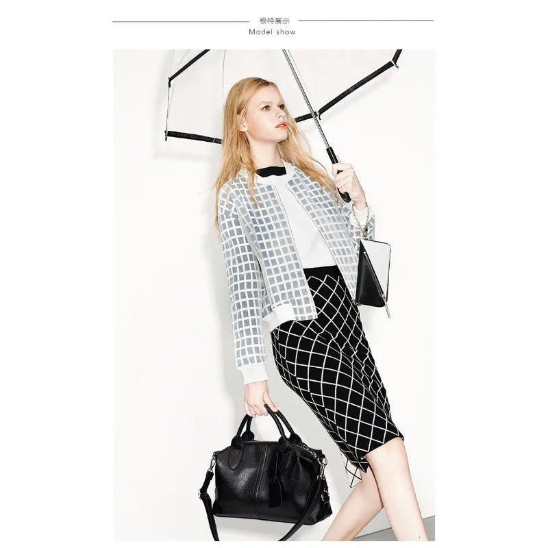 2023 Autumn/Winter Soft Leather Boston Bag – Elegant & Versatile Women's Shoulder & Crossbody Mini Handbag