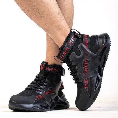 Lightweight Men Safety Shoes Steel Toe Work Sneakers Anti-smash Protective Shoes Anti-smash Anti-puncture Indestructible Shoes