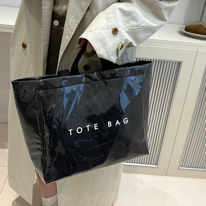 Tote Bag for Women Men Adjustable Strap Shoulder Bag with Inner Pocket Handbag Solid Satchel Bag for Work School Office