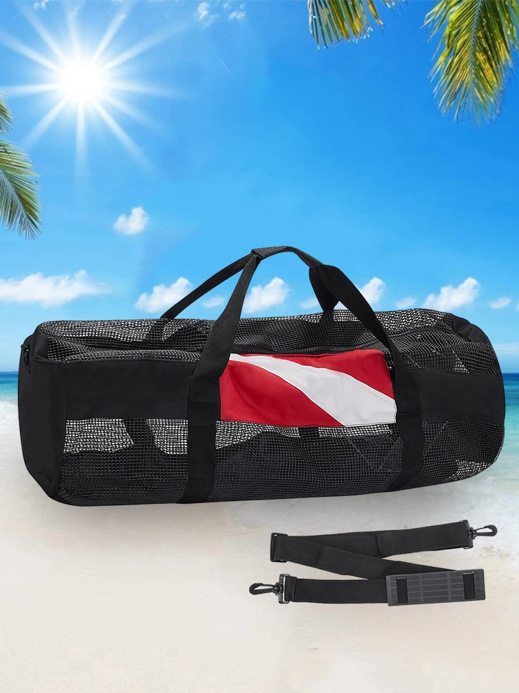 Extra Large Swimming Beach Storage Bag Portable Scuba Diving Mesh Tote with Adjustable Shoulder Strap for Travel Gym Workout
