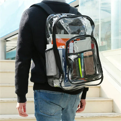 Large Clear Backpack For School Bookbag Heavy Duty Transparent Backpack Waterproof PVC Clear Backpack with Reinforced Strap