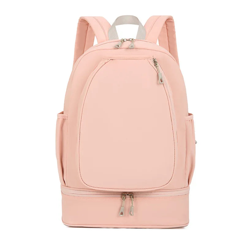 Outdoor Fitness Gym Backpack Badminton Tennis Rackets Training Bag Dry Wet Shoes Pocket Yoga Bag Large Student Storage Schoolbag