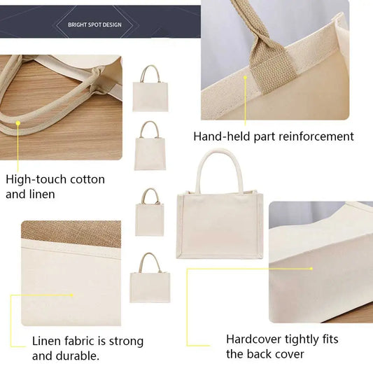 DIY Canvas Tote Bag Ladies Handbags Large Capacity Tote Shopper Bag with Sturdy Handle Grocery Bag for Wedding Birthday Gift