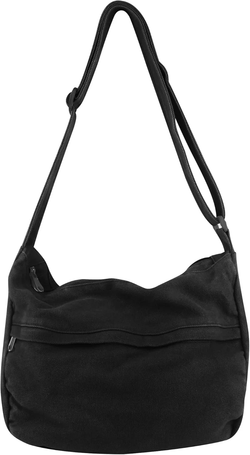 Canvas Casual Messenger Bag Hobo Crossbody Bag Canvas Shouder Tote Handbag for Women and Men