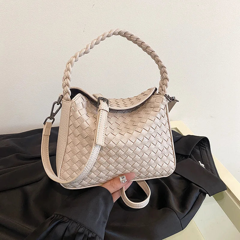 2025 Woven Crossbody Bag Large Capacity Women Boho Shoulder Purse Casual Tote