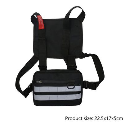 Hip Hop Vest Bag Men Women Oxford Cloth Waistcoat Streetwear Shoulder Belt Pack Travel Purse Phone Pouch Pocket
