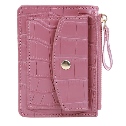 Women Simple Card Bag Multi-Slot Fashion Short Wallet Solid Color Casual Money Wallet Daily Bag for Ladies