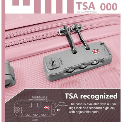 Luggage Sets 6 Piece with Duffel Bags Hardside Expandable Suitcases with Spinner Wheels TSA Lock Pink