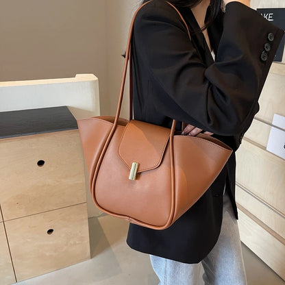 Women Fashion Shoulder Bag Large Capacity Simple Tote Handbag Adjustable Strap Work Handheld Bag Daily Bag for Female