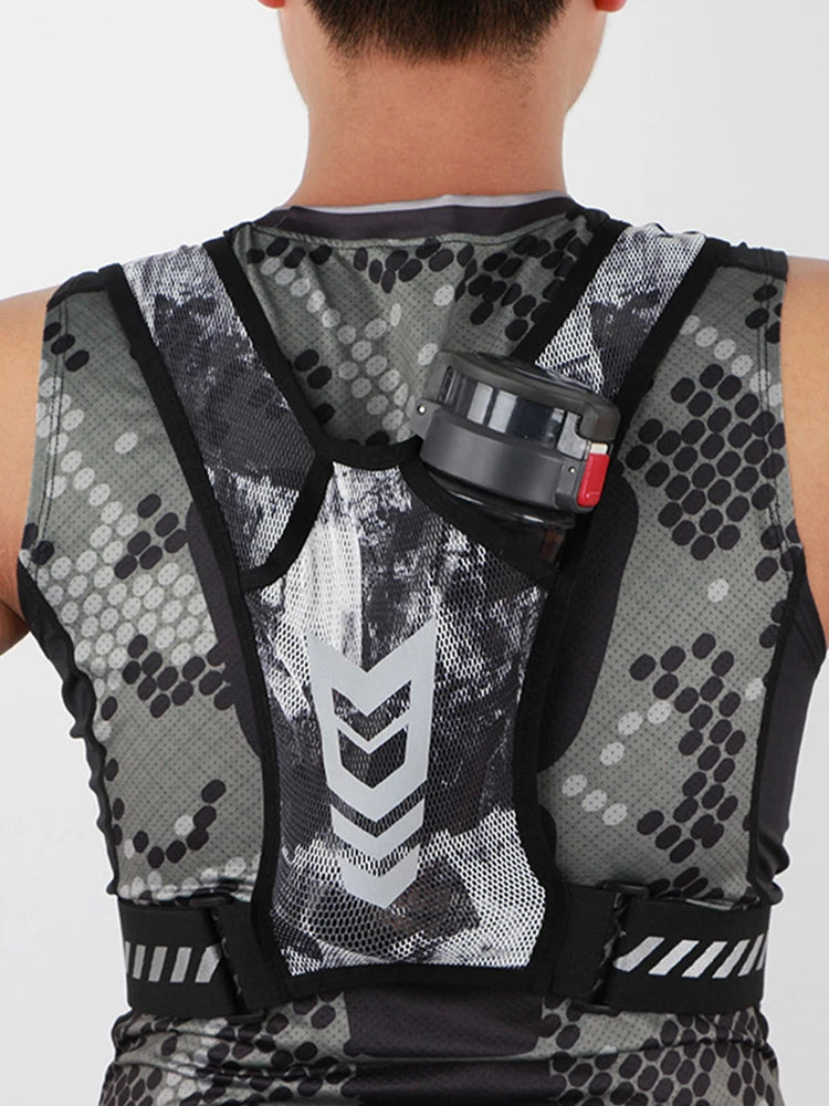 Reflective Hydration Backpack Mesh Breathable Sports Water Bag Lightweight Elastic Women Men Large Capacity for Jogging Fitness