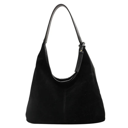 Women Suede Hobo Bag Magnetic Closure Shoulder Bag Large Capacity Tote Bag Purse for Work Travel