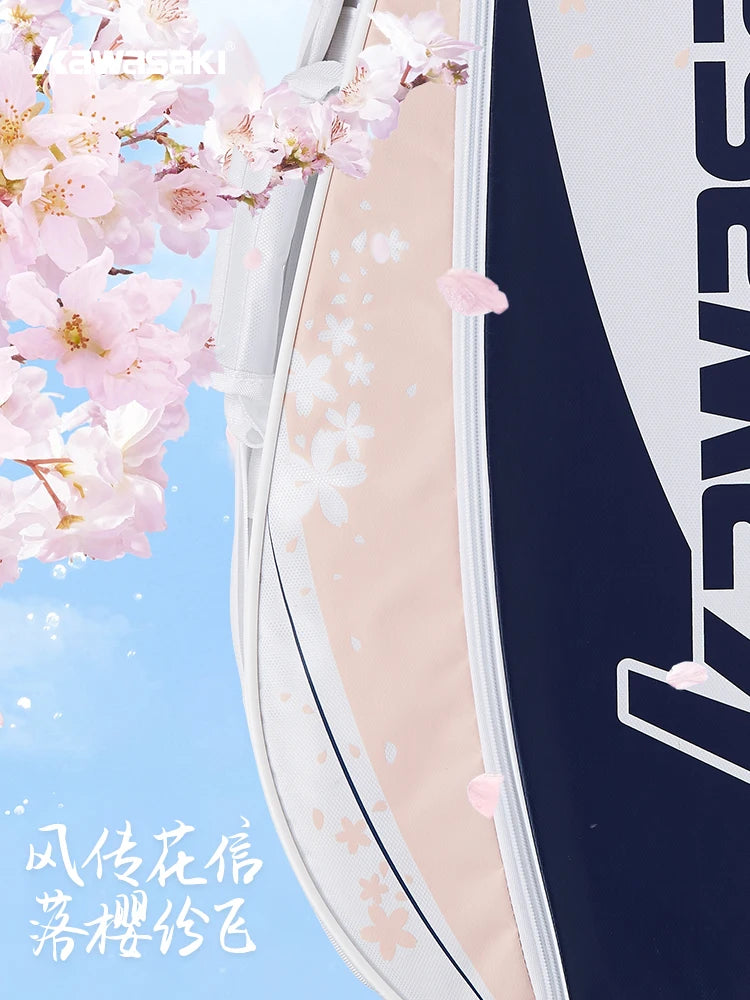 Kawasaki 2024 New Badminton Bag Max For 3 Rackets With Shoes Compartment Shuttlecock Racket Sports Bag For Women