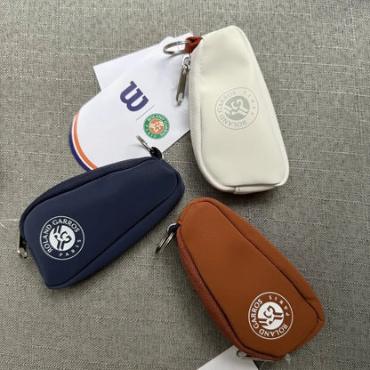 Original Wilson 2024 ROLAND GARROS KEY CHAIN BAG French Open Orange White Handheld Mini Tennis Badminton Key Pack RG
