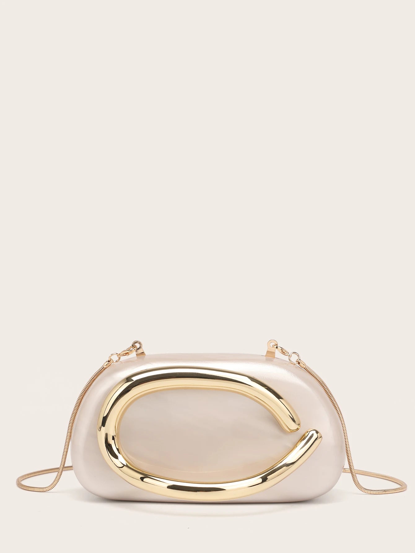 Fashion White Acrylic Clutch Bag Bride Metal Gold Women Luxury Evening Banquet Clutch Bag Shoulder Wedding Party Purse