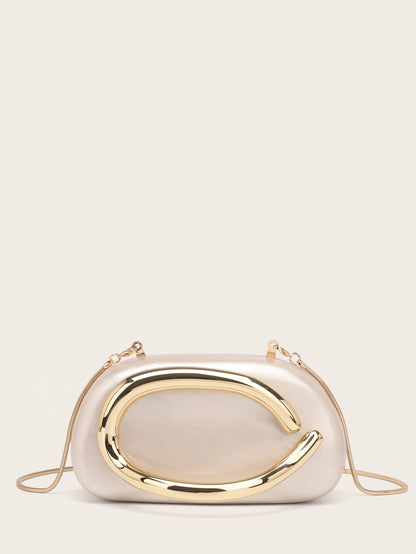 Fashion White Acrylic Clutch Bag Bride Metal Gold Women Luxury Evening Banquet Clutch Bag Shoulder Wedding Party Purse