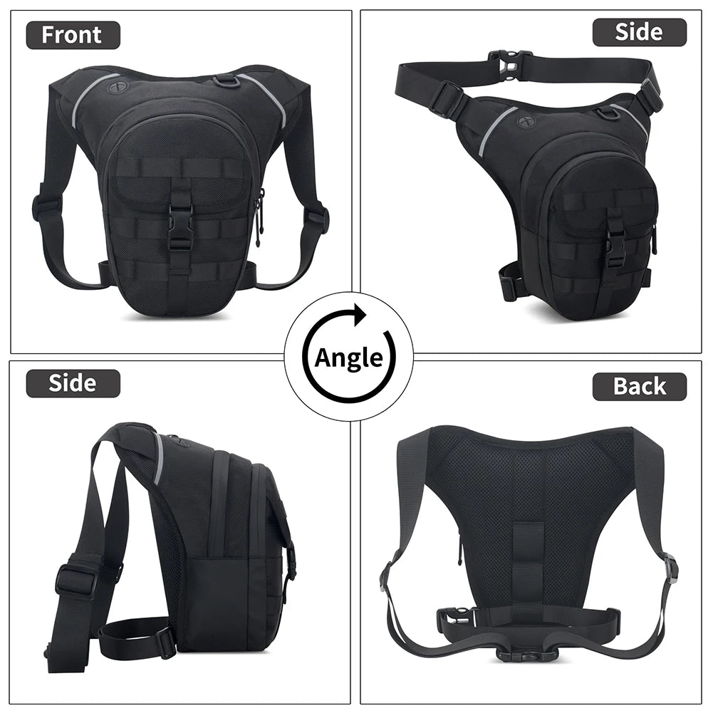 Motorcycle Drop Leg Bag Outdoor Waist Bag Large Capacity Motorbike Riding Chest Bag Multi-Function Breathable for Outdoor Travel