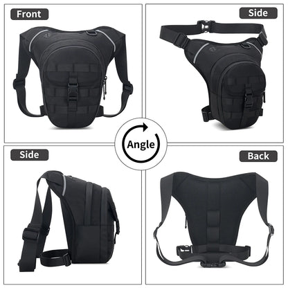 Motorcycle Drop Leg Bag Outdoor Waist Bag Large Capacity Motorbike Riding Chest Bag Multi-Function Breathable for Outdoor Travel