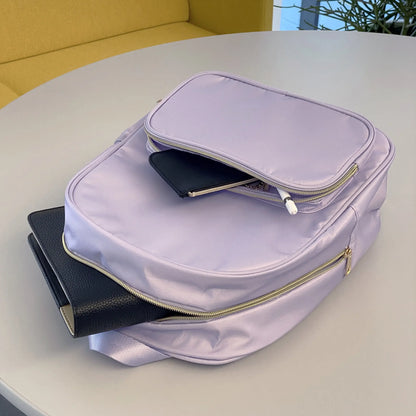 Nylon Backpack, Customizable Travel Book Bag for Crafts, School, and Everyday Use, Purple