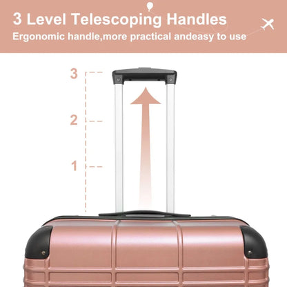 Luggage Sets ABS+PC Hardshell 4pcs Luggage Hardside Lightweight Durable Suitcase sets Spinner Wheels Suitcase with TSA Lock 12