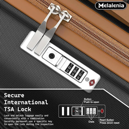 Melalenia Luggage Sets 7 Piece Suitcase Set, Hard Shell Carry on Luggage Travel Suitcases with Spinner Wheels and TSA Lock, Ligh