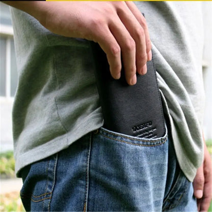 Soft PU Leather Long Wallet With Multiple Card Slots Classic Design Credit Card Holder Slim & Durable Men Bifold Cash Purse