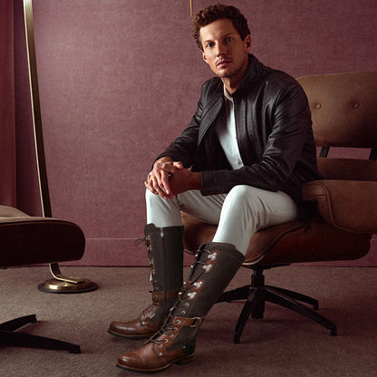 Punk Style Men's Ankle Boots: Platform with Lace-Up, Side Zip & Adjustable Buckle – Non-Slip Lug Sole Combat Booties