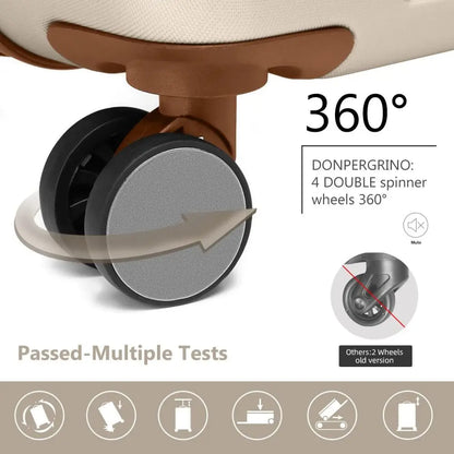 Luggage Sets 6 Piece with Duffel Bags Hardside Expandable Suitcases with Spinner Wheels TSA Lock Cream