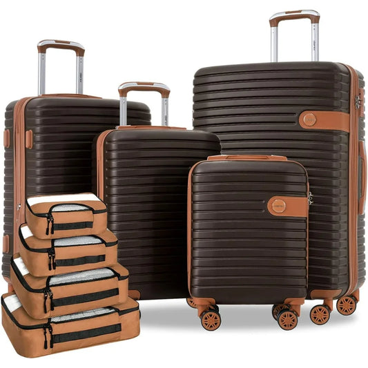 Merax Hardshell Luggage Sets 4 piece Lightweight Suitcases With Wheels TSA Lock Expandable (only 24”/28”) ABS Large Luggage set