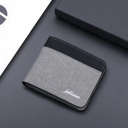 Canvas Men Wallet Black/blue/gray Card Holder Wallet Male Money Bag ID/photo/bank Holder Short Purse Credit Card Case Bag