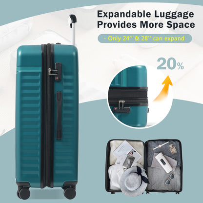 Luggage Set 5 Piece, Hardside Carry on Suitcase , Expandable Luggage with Travel Bags Spinner Wheels TSA Lock