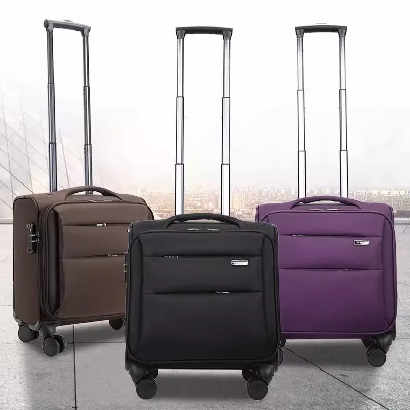 12 20-inch Mini Carry-on Cabin Suitcase Business Travel Luggage Oxford Cloth Trolley Case Small Size 14 16 18 Inch