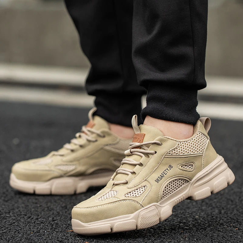 Low Top Breathable Safety Shoes Anti-Puncture Anti shock Work Shoes Slip Resistant Work Sneakers Protective Boots for Men