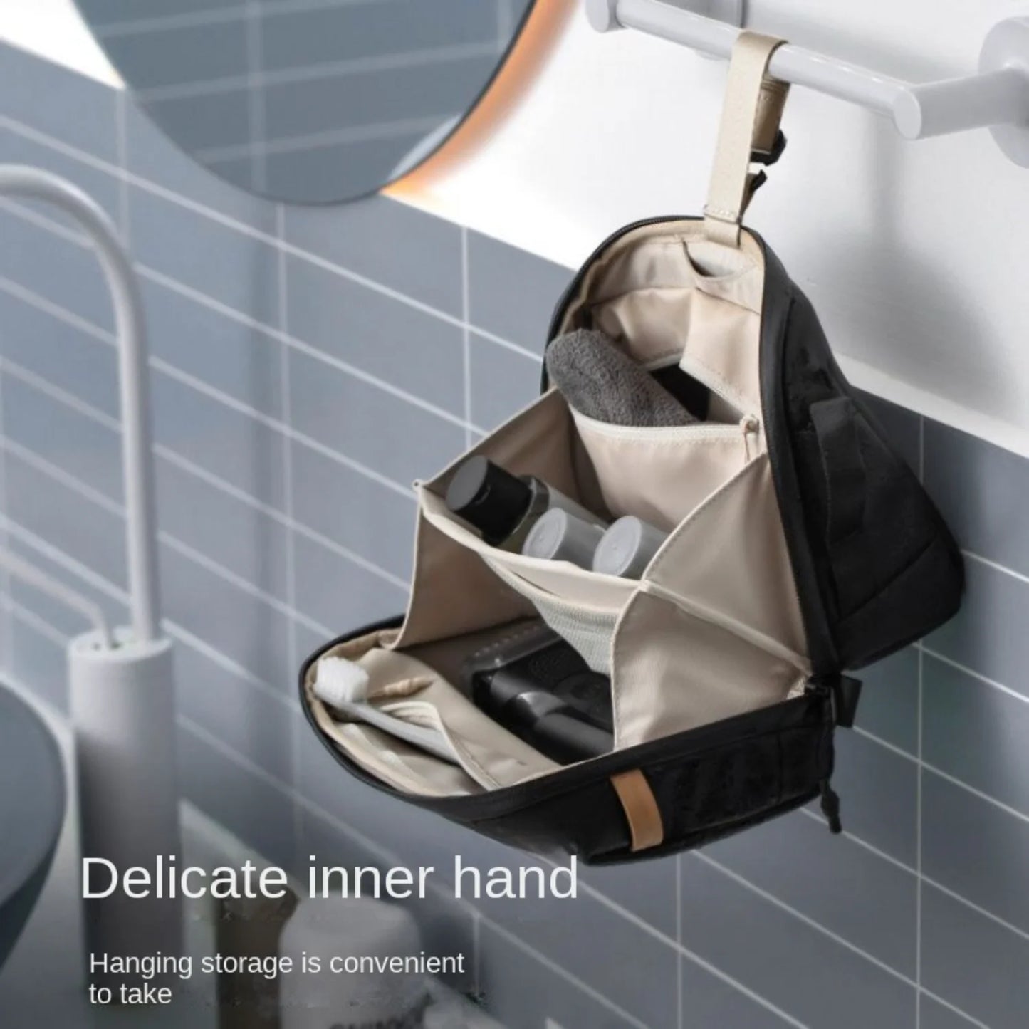 Waterproof Travel Toiletry Bag - Spacious & Portable, Odorless Pu  For Business Trips