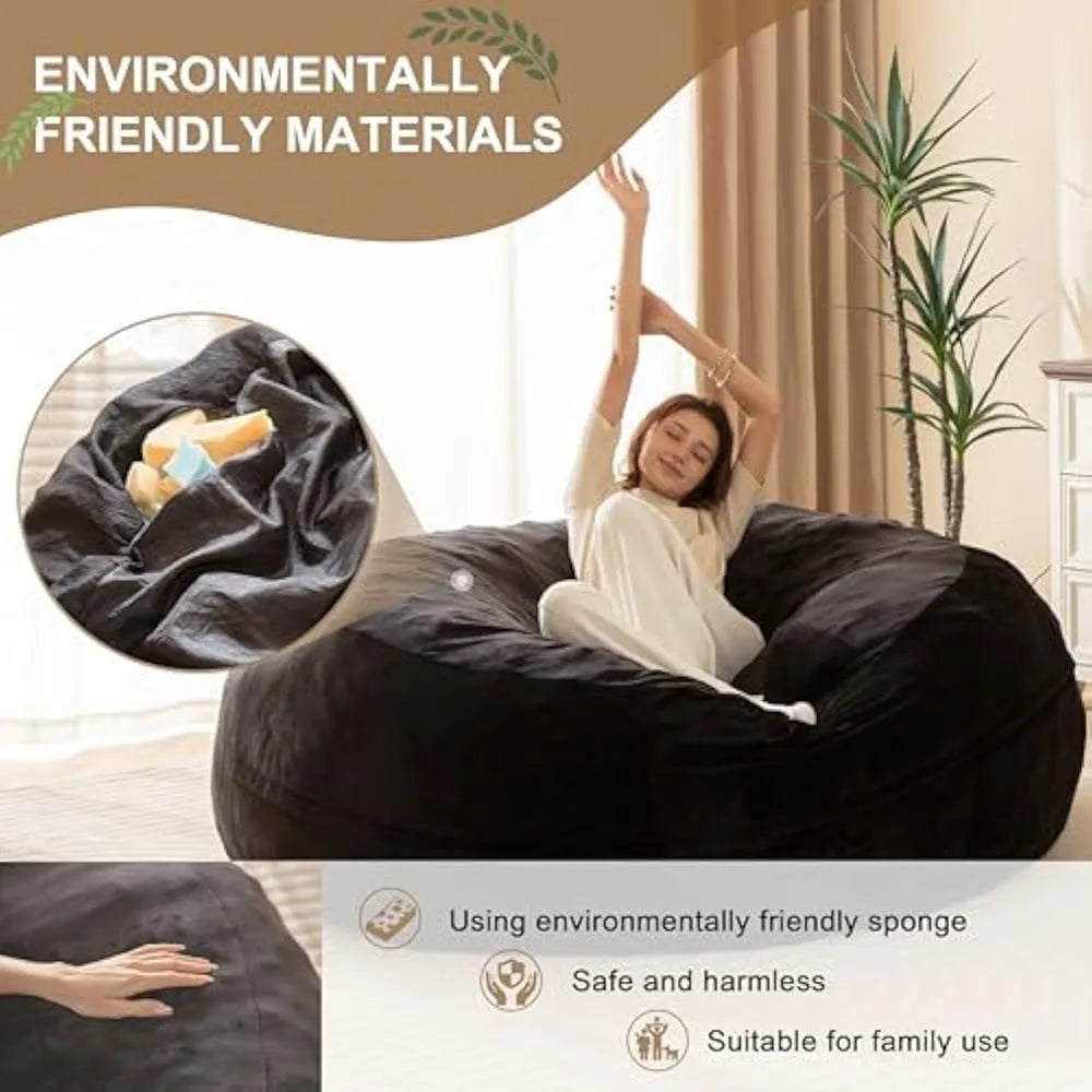 Bean Bag Sofa, 5FT for Adults Oversize Floor Beans Bags ,Memory Foam Giant Beans Bags, Lounger Versatile Design, Beans Bag Sofas