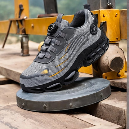 Rotating button new style safety shoes men's anti-smashing anti-puncture work shoes fashion men's sports shoes safety p