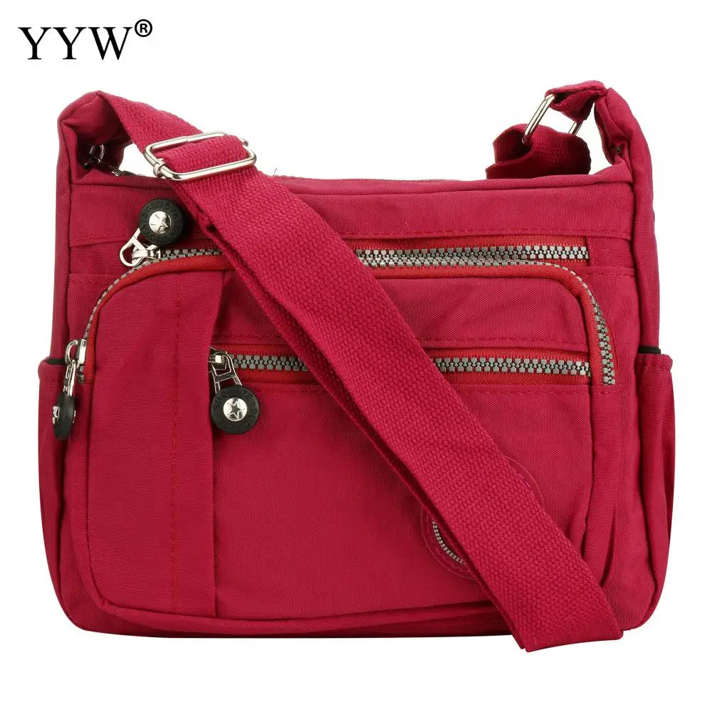 Womens Multi Pocket Casual Crossbody Bag Travel Bag Messenger Handbag For Shopping Hiking Daily Use Nylon Shoulder Bags Pouch