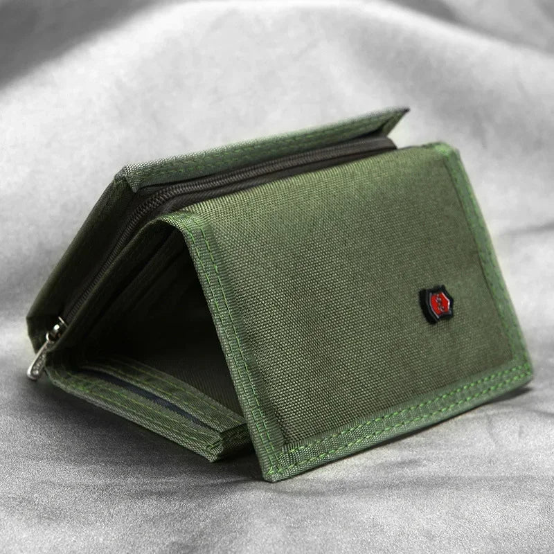 Men'S 5 Colors Coin Purse Canvas Wallet Solid Color Fashion Slim Multifunctional Classic Portable Card Holder