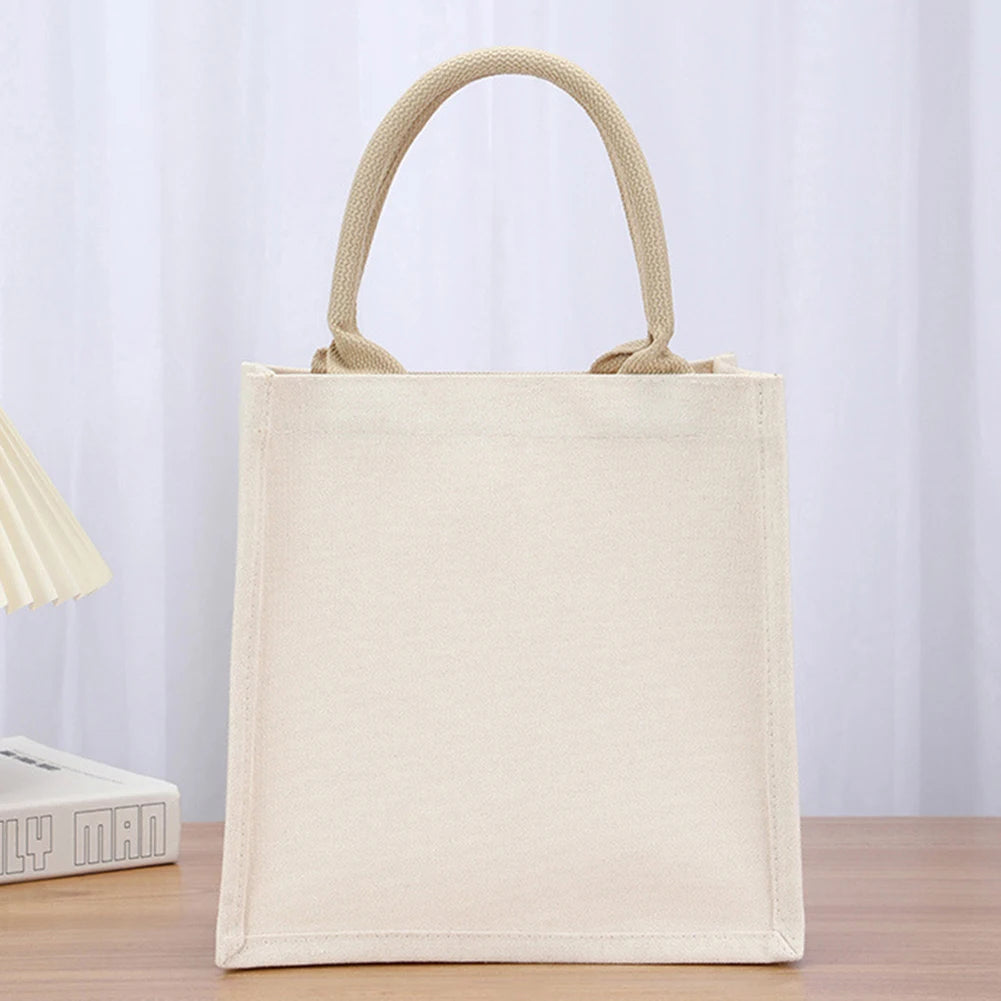 DIY Canvas Tote Bag Ladies Handbags Large Capacity Tote Shopper Bag with Sturdy Handle Grocery Bag for Wedding Birthday Gift