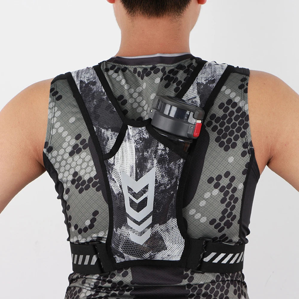 Reflective Mobile Phone Pouch Mesh Breathable Vest Harness Bag Lightweight Elastic Women Men Large Capacity for Outdoor Bicycle