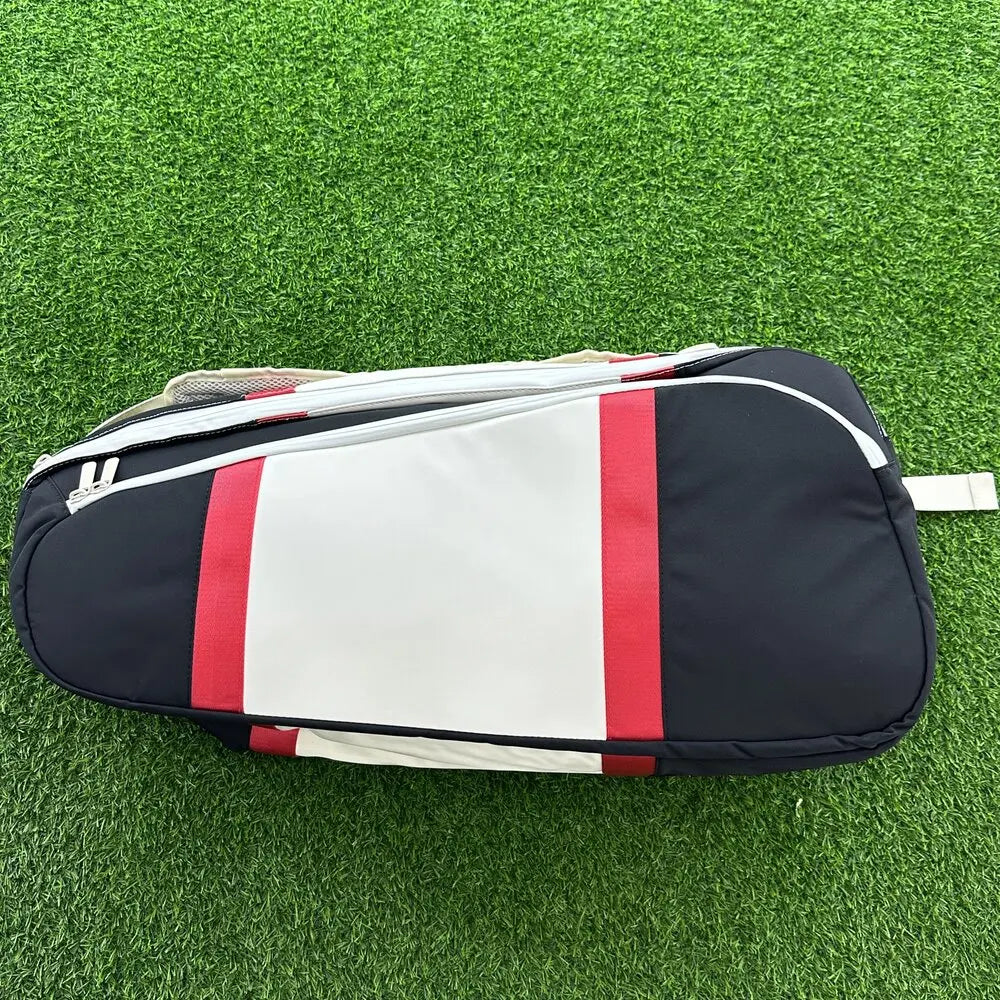 Wilson 2024 Tennis Bag New COURAGE Series Red, White, Black Backpack 9-Pack Tennis Racket Bag Accessories Bag for Men and Women