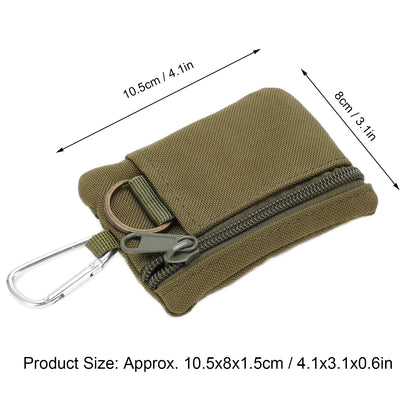 Outdoor EDC Molle Pouch Wallet Mini Portable Key Card Case EDC Pouch Bag Coin Purse with Carabiner