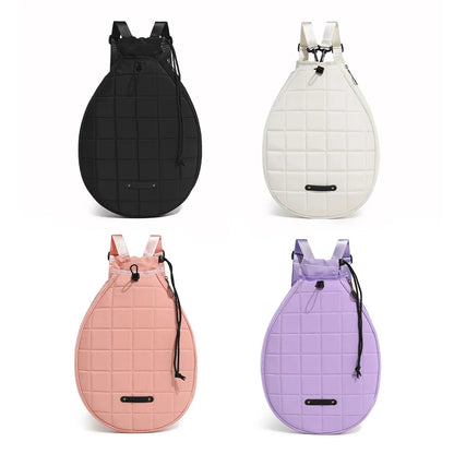 Quilted Tennis Backpack Waterproof Tennis Racket Carrying Bag Zipper Closure Pickleball Paddles Shoulder Bag for Women Men